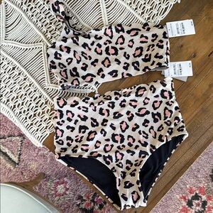 Nordstrom Animal Print Bikini Set - Pink and Black Chelsea 28
